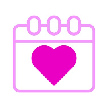 calendar icon dualtone pink style valentine vector illustration perfect. Icon sign from modern collection for web. Nice design perfect.