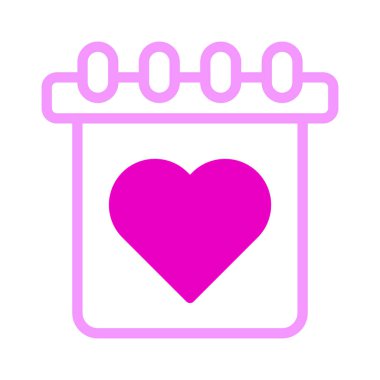 calendar icon dualtone pink style valentine vector illustration perfect. Icon sign from modern collection for web. Nice design perfect.
