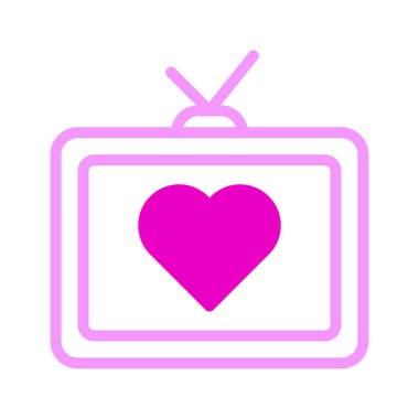 tv icon dualtone pink style valentine vector illustration perfect. Icon sign from modern collection for web. Nice design perfect.