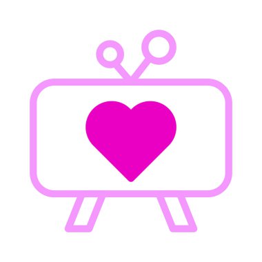 tv icon dualtone pink style valentine vector illustration perfect. Icon sign from modern collection for web. Nice design perfect.
