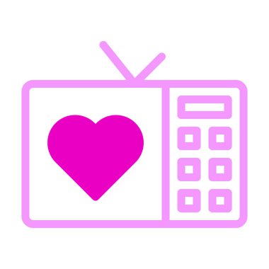 tv icon dualtone pink style valentine vector illustration perfect. Icon sign from modern collection for web. Nice design perfect.