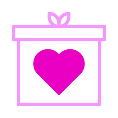 gift icon dualtone pink style valentine vector illustration perfect. Icon sign from modern collection for web. Nice design perfect.