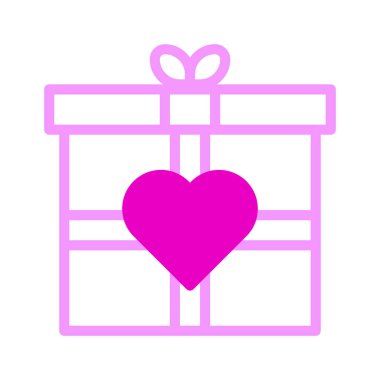 gift icon dualtone pink style valentine vector illustration perfect. Icon sign from modern collection for web. Nice design perfect.