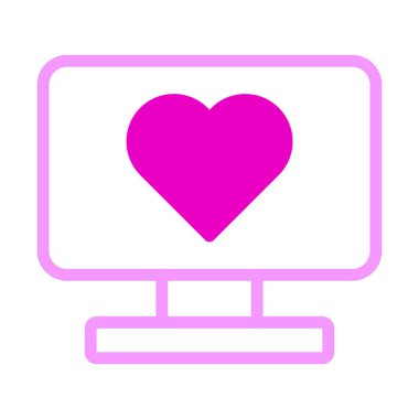 tv icon dualtone pink style valentine vector illustration perfect. Icon sign from modern collection for web. Nice design perfect.