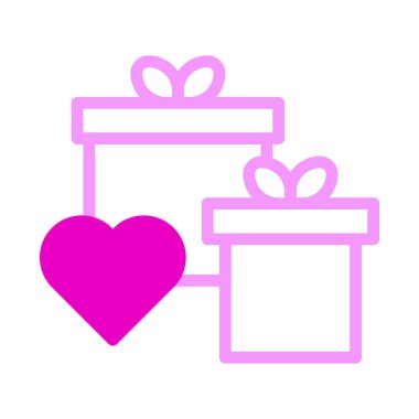 gift icon dualtone pink style valentine vector illustration perfect. Icon sign from modern collection for web. Nice design perfect.
