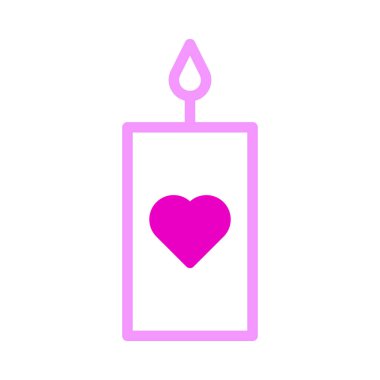 candle icon dualtone pink style valentine vector illustration perfect. Icon sign from modern collection for web. Nice design perfect.