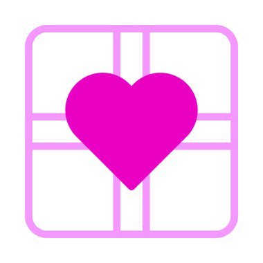 gift icon dualtone pink style valentine vector illustration perfect. Icon sign from modern collection for web. Nice design perfect.