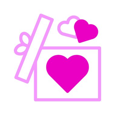 gift icon dualtone pink style valentine vector illustration perfect. Icon sign from modern collection for web. Nice design perfect.