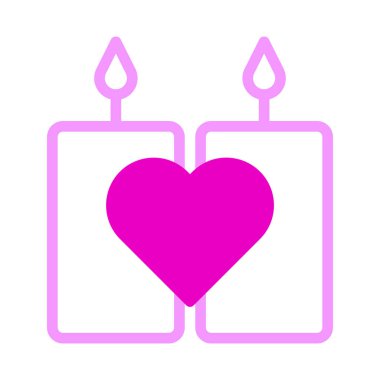 candle icon dualtone pink style valentine vector illustration perfect. Icon sign from modern collection for web. Nice design perfect.