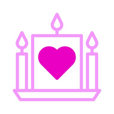 candle icon dualtone pink style valentine vector illustration perfect. Icon sign from modern collection for web. Nice design perfect.