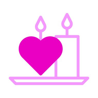 candle icon dualtone pink style valentine vector illustration perfect. Icon sign from modern collection for web. Nice design perfect.