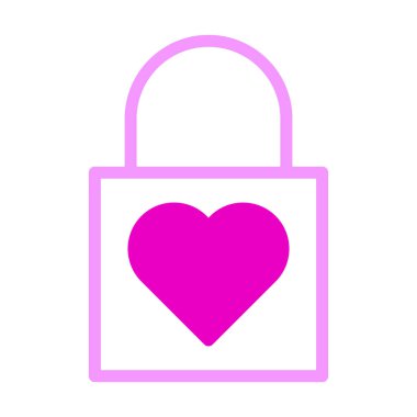 padlock icon dualtone pink style valentine vector illustration perfect. Icon sign from modern collection for web. Nice design perfect.