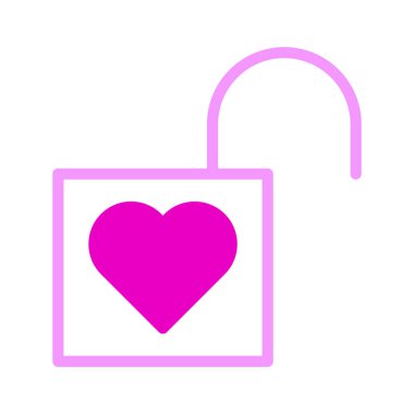 padlock icon dualtone pink style valentine vector illustration perfect. Icon sign from modern collection for web. Nice design perfect.
