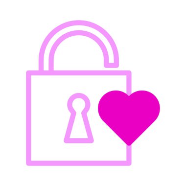 padlock icon dualtone pink style valentine vector illustration perfect. Icon sign from modern collection for web. Nice design perfect.