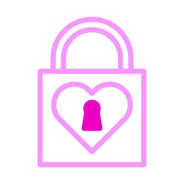 padlock icon dualtone pink style valentine vector illustration perfect. Icon sign from modern collection for web. Nice design perfect.