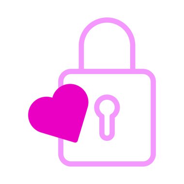 padlock icon dualtone pink style valentine vector illustration perfect. Icon sign from modern collection for web. Nice design perfect.