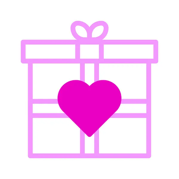Gift Icon Dualtone Pink Style Valentine Vector Illustration Perfect Icon — Stockový vektor