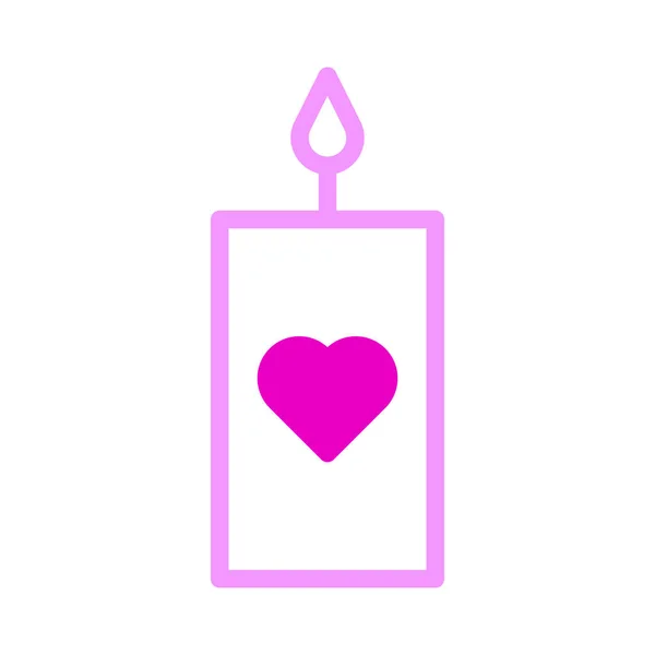Candle Icon Dualtone Pink Style Valentine Vector Illustration Perfect Icon — Stock vektor