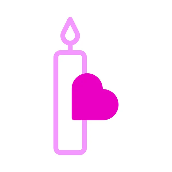 Candle Icon Dualtone Pink Style Valentine Vector Illustration Perfect Icon — Stock vektor