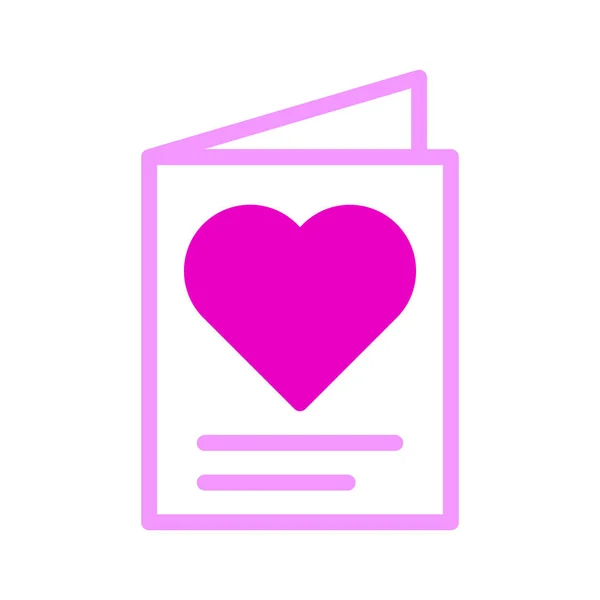 Paper Icon Dualtone Pink Style Valentine Vector Illustration Perfect Icon — Vetor de Stock
