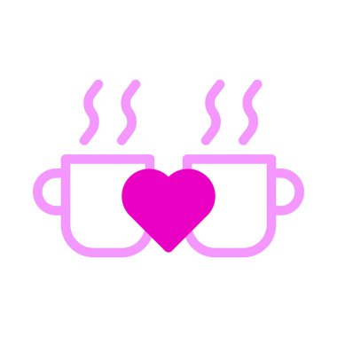 cup icon dualtone pink style valentine vector illustration perfect. Icon sign from modern collection for web. Nice design perfect.