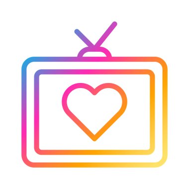 tv icon gradient style valentine vector illustration perfect. Icon sign from modern collection for web. Nice design perfect.