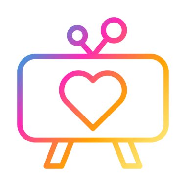 tv icon gradient style valentine vector illustration perfect. Icon sign from modern collection for web. Nice design perfect.