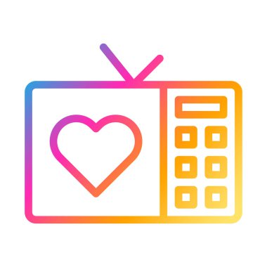 tv icon gradient style valentine vector illustration perfect. Icon sign from modern collection for web. Nice design perfect.