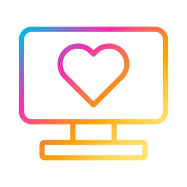 tv icon gradient style valentine vector illustration perfect. Icon sign from modern collection for web. Nice design perfect.