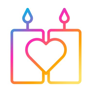 candle icon gradient style valentine vector illustration perfect. Icon sign from modern collection for web. Nice design perfect.