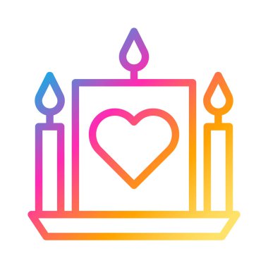 candle icon gradient style valentine vector illustration perfect. Icon sign from modern collection for web. Nice design perfect.