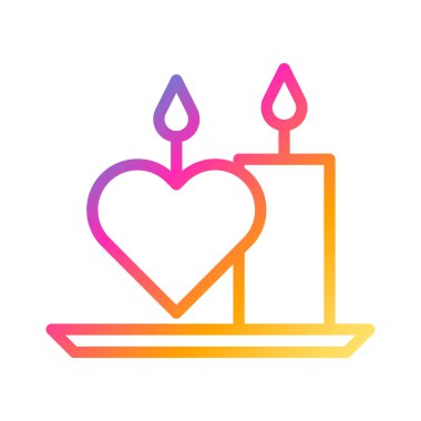 candle icon gradient style valentine vector illustration perfect. Icon sign from modern collection for web. Nice design perfect.