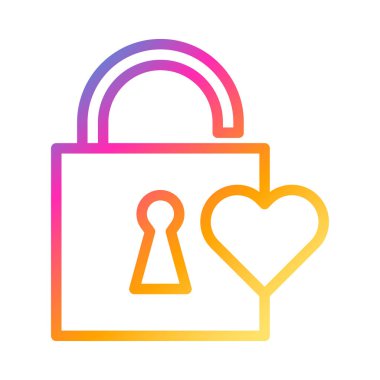 padlock icon gradient style valentine vector illustration perfect. Icon sign from modern collection for web. Nice design perfect.