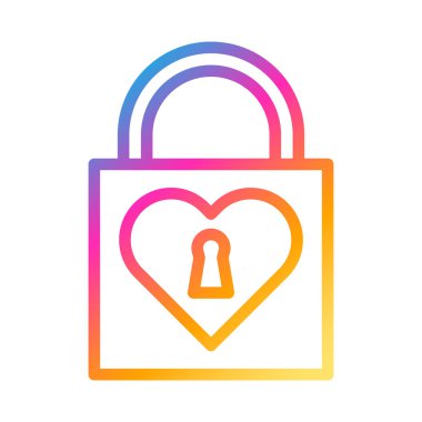 padlock icon gradient style valentine vector illustration perfect. Icon sign from modern collection for web. Nice design perfect.