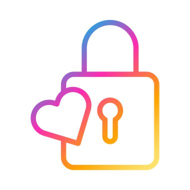padlock icon gradient style valentine vector illustration perfect. Icon sign from modern collection for web. Nice design perfect.