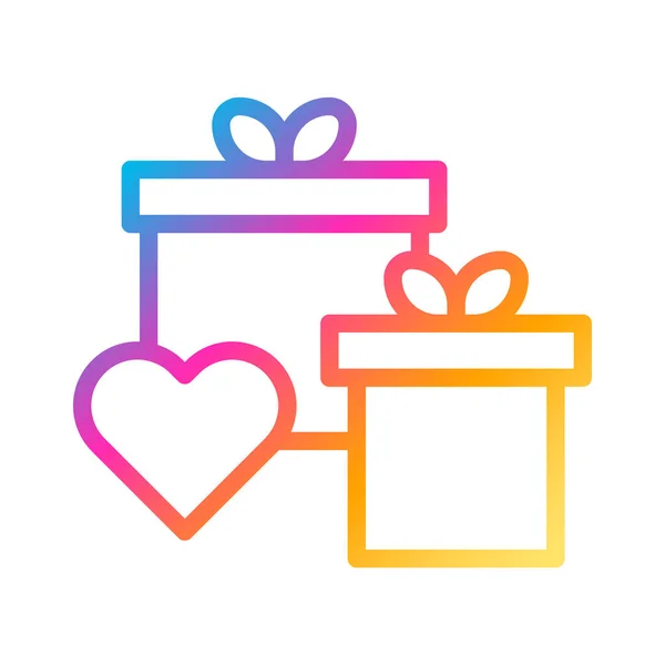 Gift Icon Gradient Style Valentine Vector Illustration Perfect Icon Sign — Stockový vektor