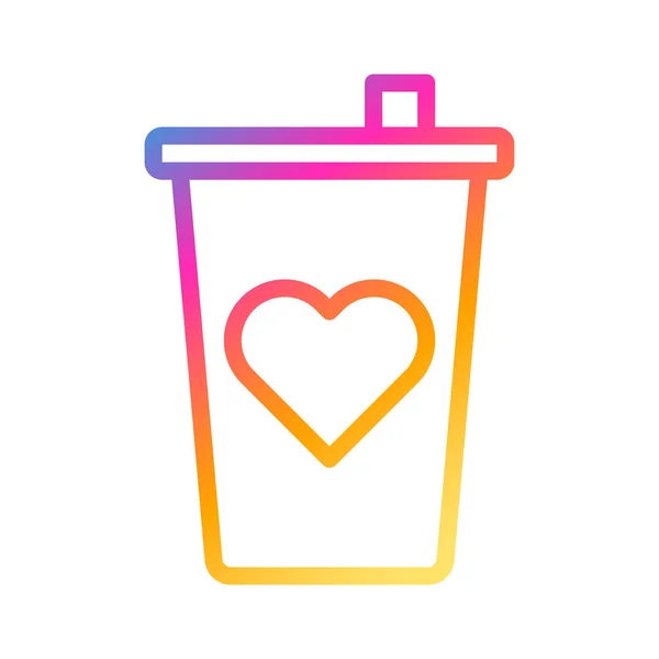 Cup Icon Gradient Style Valentine Vector Illustration Perfect Icon Sign — Διανυσματικό Αρχείο