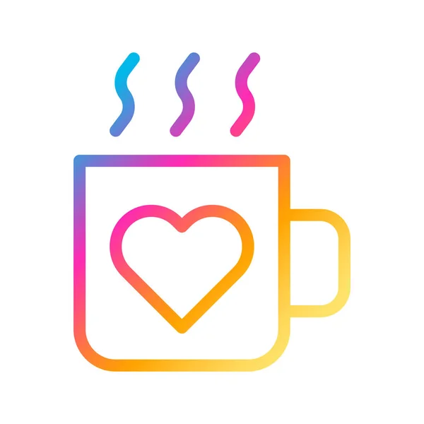 Cup Icon Gradient Style Valentine Vector Illustration Perfect Icon Sign — Stok Vektör