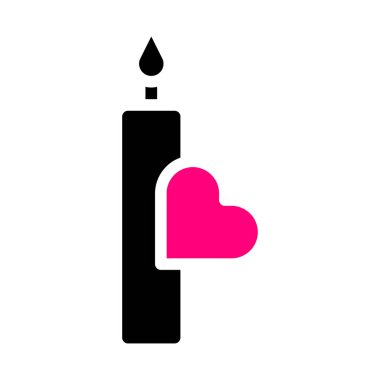 candle icon solid black pink style valentine vector illustration perfect. Icon sign from modern collection for web. Nice design perfect.