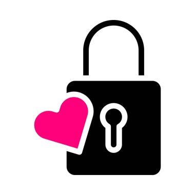 padlock icon solid black pink style valentine vector illustration perfect. Icon sign from modern collection for web. Nice design perfect.
