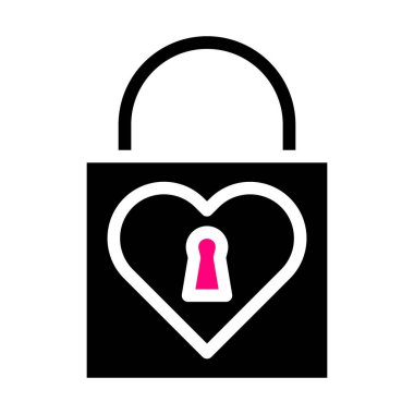 padlock icon solid black pink style valentine vector illustration perfect. Icon sign from modern collection for web. Nice design perfect.