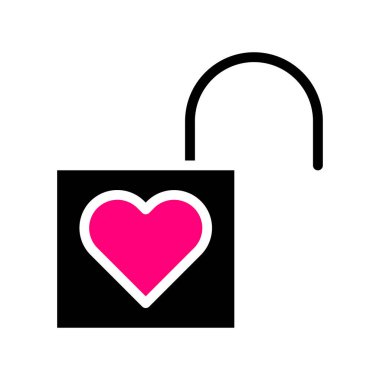padlock icon solid black pink style valentine vector illustration perfect. Icon sign from modern collection for web. Nice design perfect.