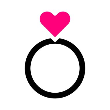 ring icon solid black pink style valentine vector illustration perfect. Icon sign from modern collection for web. Nice design perfect.