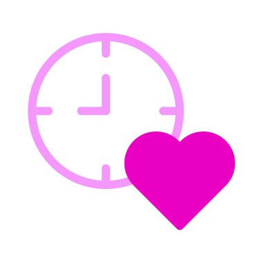 clock icon duotone pink style valentine illustration vector element and symbol perfect. Icon sign from modern collection for web. Nice design perfect.