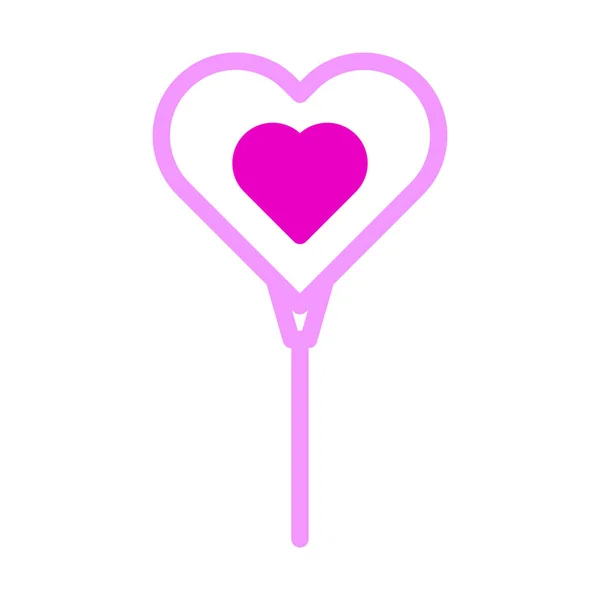 Balloon Icon Duotone Pink Style Valentine Illustration Vector Element Symbol — Wektor stockowy