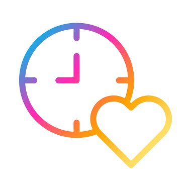 clock icon gradient style valentine illustration vector element and symbol perfect. Icon sign from modern collection for web. Nice design perfect.