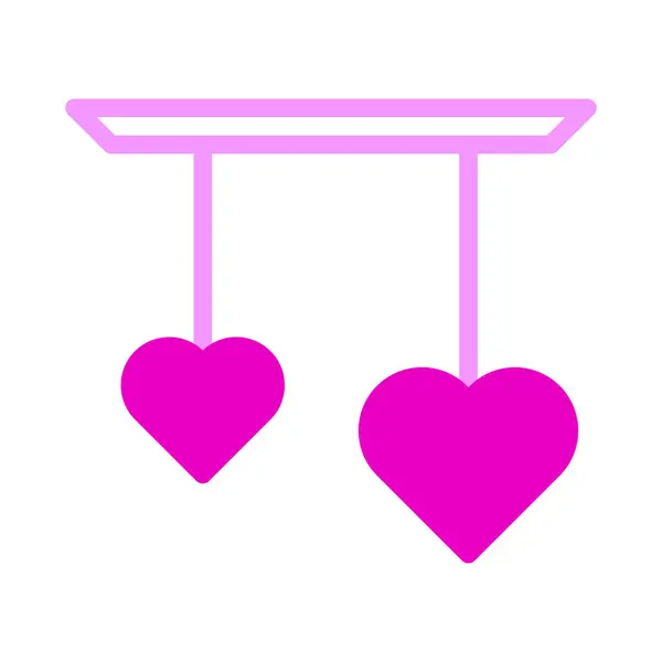 Decoration Icon Duotone Pink Style Valentine Illustration Vector Element Symbol — Image vectorielle