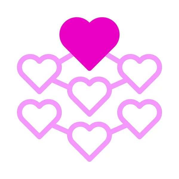Decoration Icon Duotone Pink Style Valentine Illustration Vector Element Symbol — Wektor stockowy