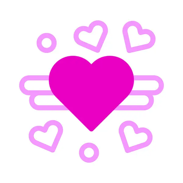 Decoration Icon Duotone Pink Style Valentine Illustration Vector Element Symbol — Wektor stockowy