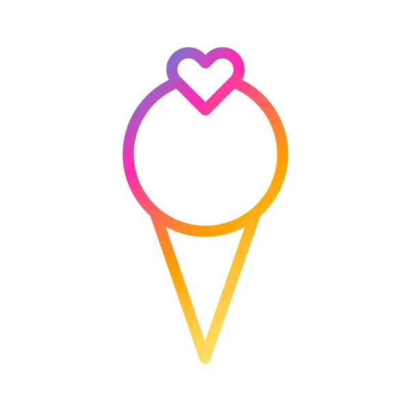 Ice Cream Icon Gradient Style Valentine Illustration Vector Element Symbol — Stockvektor